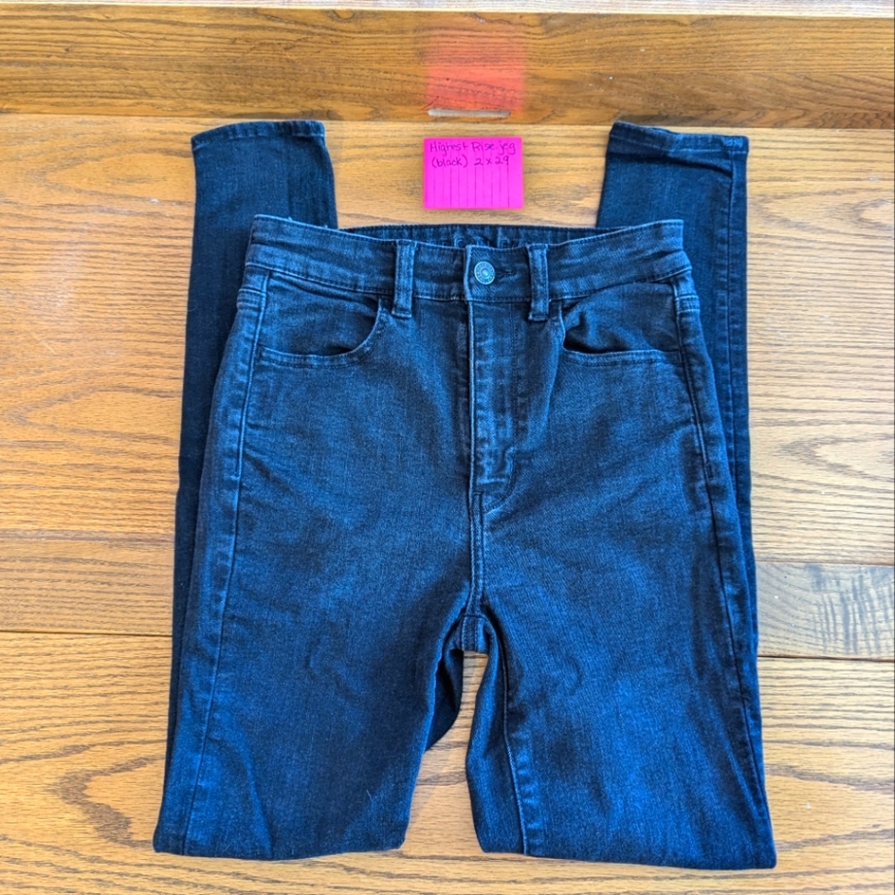 Women's American Eagle Highest Rise Jegging (black) 2x29